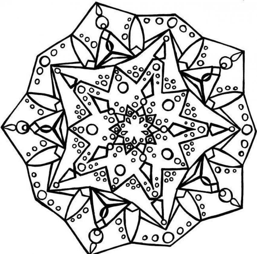 Magnifique mandala ambiance 'Fleur de vie'. Simple à colorier.